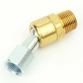 Interstate Pneumatics 3/8 Inch MPT Brass Fitting with 1/4 Inch FPT Steel Swivel Adapter FBS604